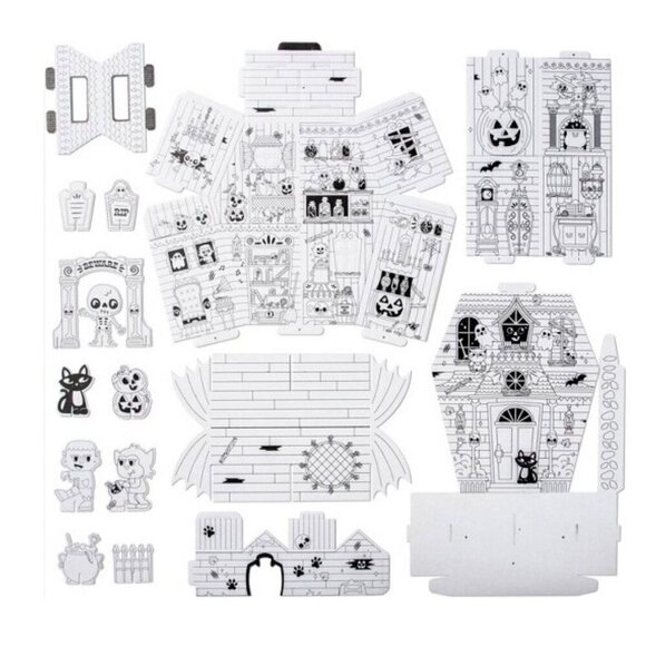 Target Halloween Color-Your-Own Haunted House Kit - Mondo Llama™ Cardboard SB - Picture 2 of 8